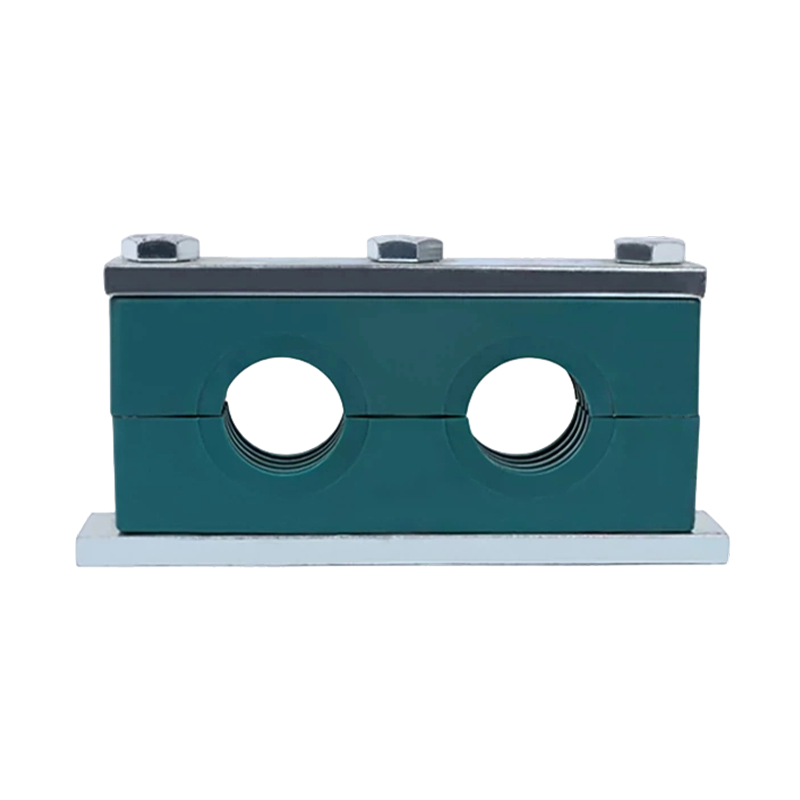 Прочный пластиковый двойной хомут для труб, лево-правый двухрядный хомут с двумя отверстиями для крепления водопроводных/нефтяных труб Прочный пластиковый двойной хомут для труб, лево-правый двухрядный хомут с двумя отверстиями для крепления водопроводных/нефтяных труб