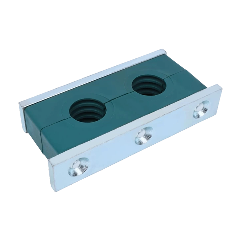 Прочный пластиковый двойной хомут для труб, лево-правый двухрядный хомут с двумя отверстиями для крепления водопроводных/нефтяных труб Прочный пластиковый двойной хомут для труб, лево-правый двухрядный хомут с двумя отверстиями для крепления водопроводных/нефтяных труб